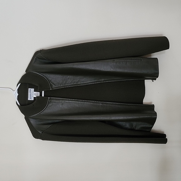 Vintage from the 1990s  wool, leather Sweater jacket by Pendleton - Picture 8 of 10